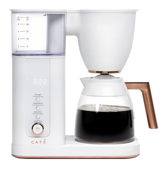 Restored Cafe Specialty Drip Coffee Maker with Glass Carafe - Matte White (Refurbished)
