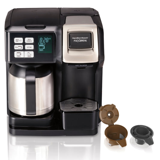 Restored Hamilton Beach FlexBrew Trio Coffee Maker, 10 Cup Thermal Carafe (Refurbished)