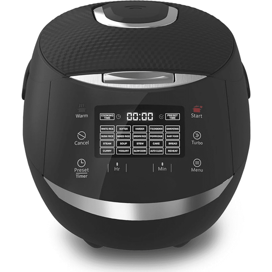 Rice Cooker, 10 Cup(Uncooked) 20 Cup(Cooked) Multi Cooker with 15 Menu options, One Touch Healthy Cooking & Steamer, Slow Cooker with Nonstick Inner Pot, Auto Keep Warm Grain Cooker/Black