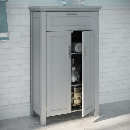 RiverRidge Somerset 2-Door Bathroom Laundry Storage Cabinet with Adjustable Shelf - Gray