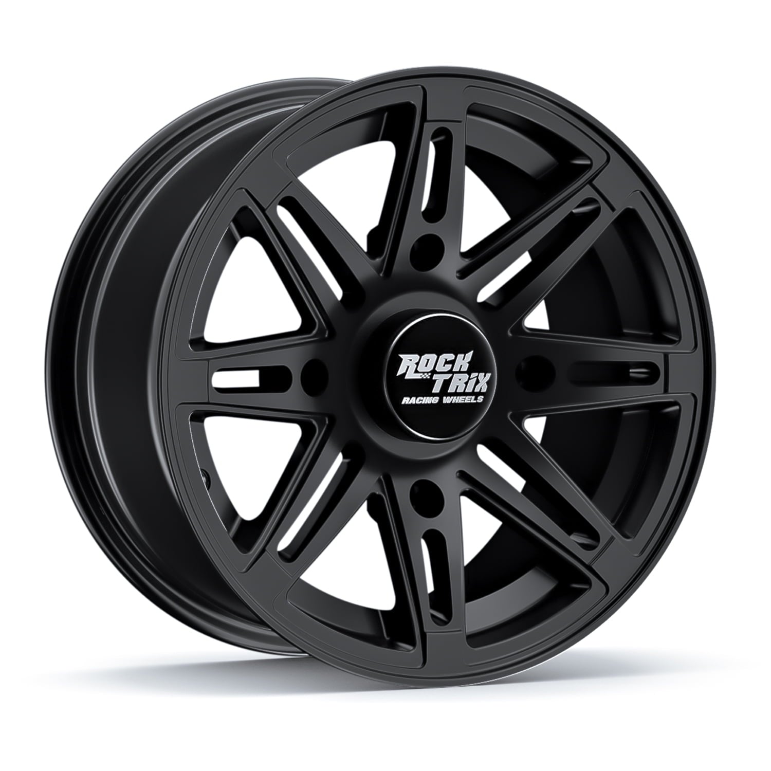 RockTrix RT103 12in ATV Wheel 4x110 Rim, 12x7, 5+2 Offset, For ATV UTV with IRS (Independent Rear Suspension), Compatible with Bombardier Honda Kawasaki Yamaha Suzuki 4/110