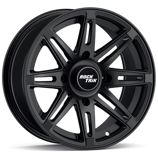 RockTrix RT103 15in Wheel 15x7 4x137, 4+3 Offset, ATV UTV SxS Rim, Compatible with Can Am Commander Max Defender Max Pro Maverick X3 Maverick Trail, 4/137 Matte Black