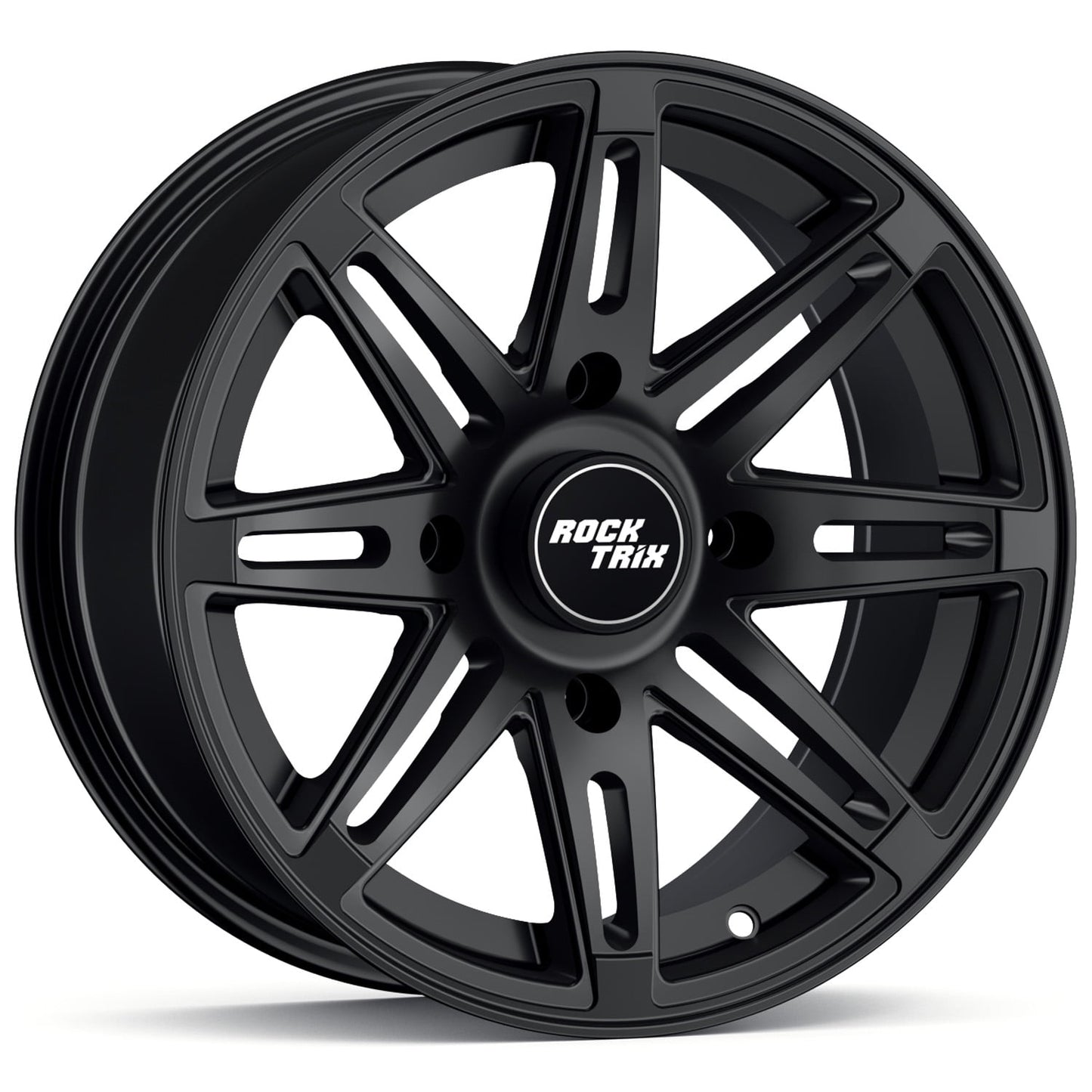 RockTrix RT103 15in Wheel 15x7, 4x156 Bolt Pattern, 4+3 offset, ATV UTV SxS Rim, Compatible with Polaris Sportsman RZR Ranger Ranger Crew, 4/156 Matte Black