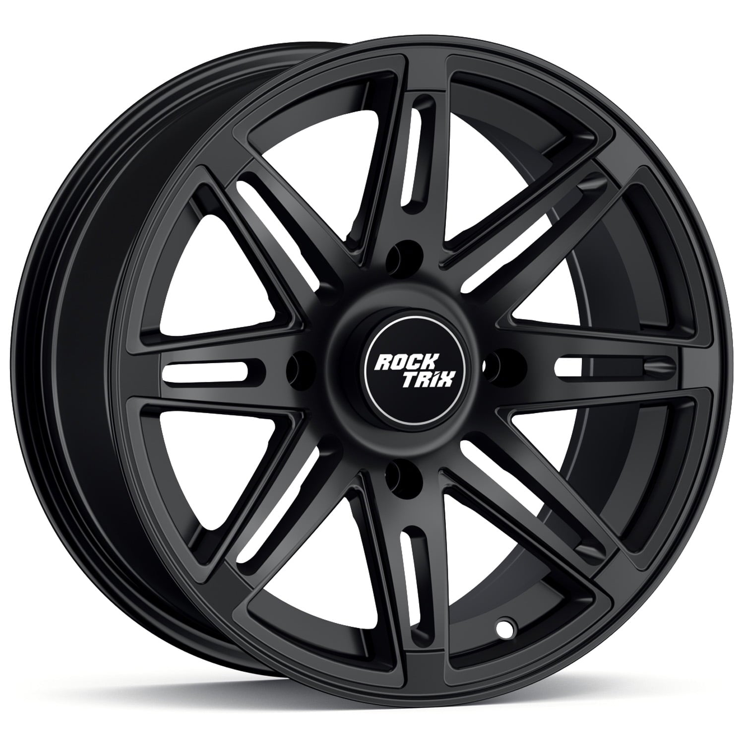 RockTrix RT103 15in Wheel 15x7, 4x156 Bolt Pattern, 4+3 offset, ATV UTV SxS Rim, Compatible with Polaris Sportsman RZR Ranger Ranger Crew, 4/156 Matte Black