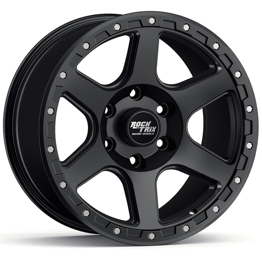 RockTrix RT112 17 inch Wheel Compatible with Ford 2021+ Bronco 17x9 6x5.5 Wheels (+12mm offset) 6x139.7 PCD, 93.1mm Bore, Black Wheels, Also Compatible with 2019+ Ranger Rims