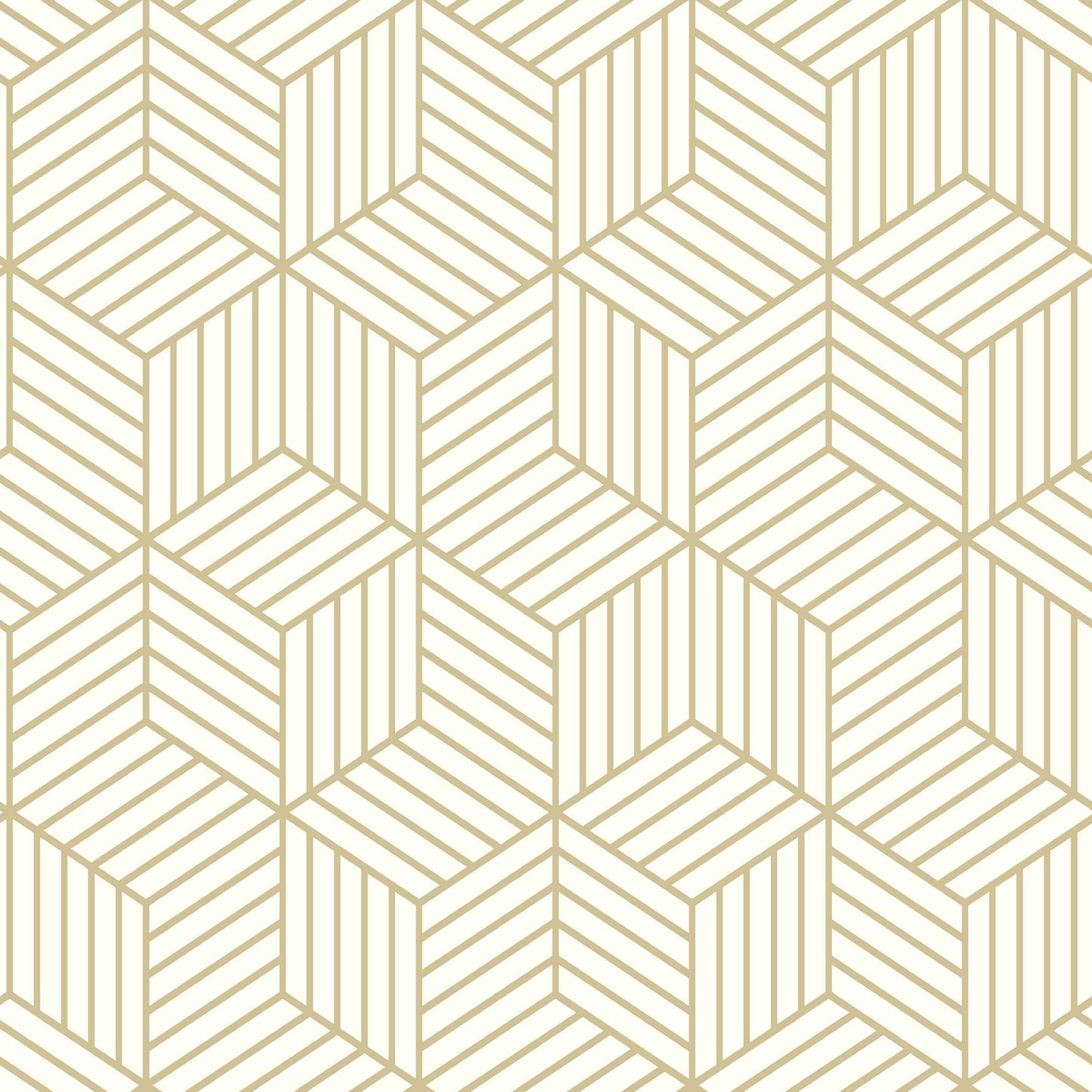 RoomMates Striped Hex Gold Peel and Stick Wallpaper, 1 Count
