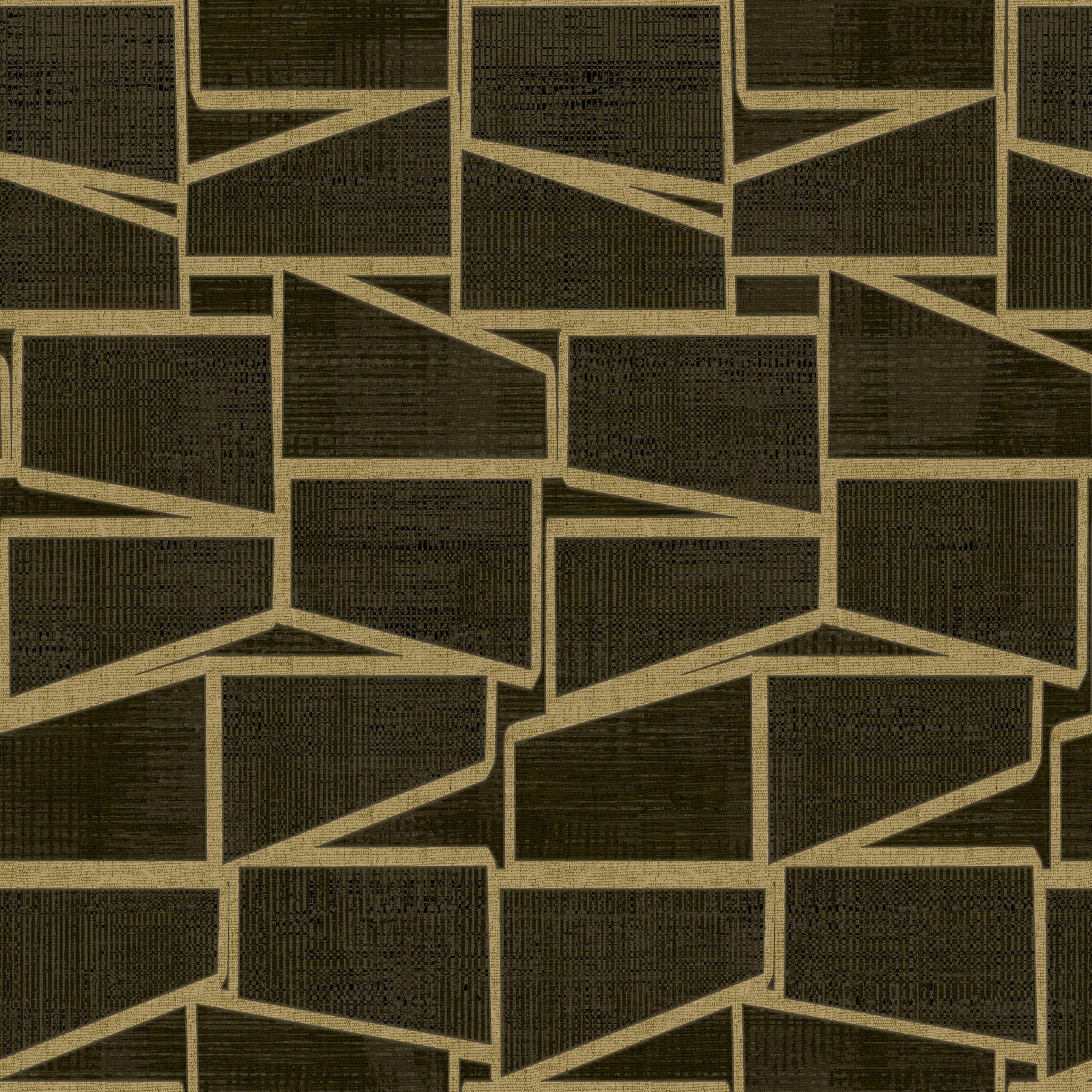 Roommates Studio Black and Gold Carver Geo Peel and Stick Wallpaper 30.75 Sq. ft, 1 Count