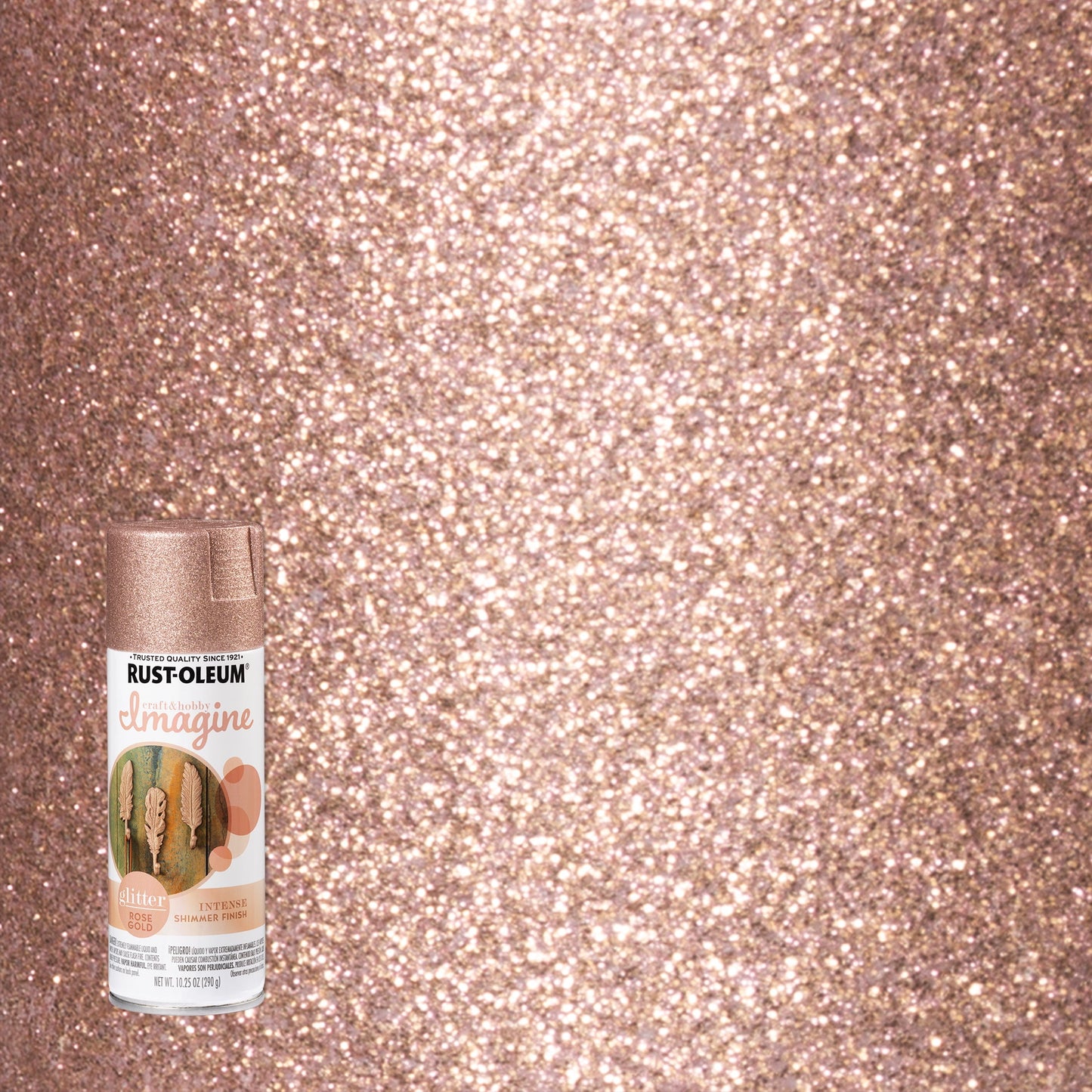 4 Pack, Rose Gold, Rust-Oleum Craft & Hobby Imagine Glitter Spray Paint- 354068, 10.25 oz.