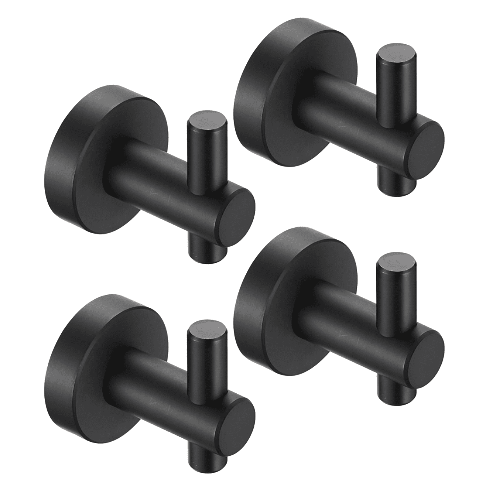 Round Base Wall Hanging Hook with Screws- Matte Black Hook, 4 Pack, for Entry Shoe Cabinet, Wardrobe Bathroom Bedroom Furniture Hardware [Unable ship on weekends+usps/fedex]
