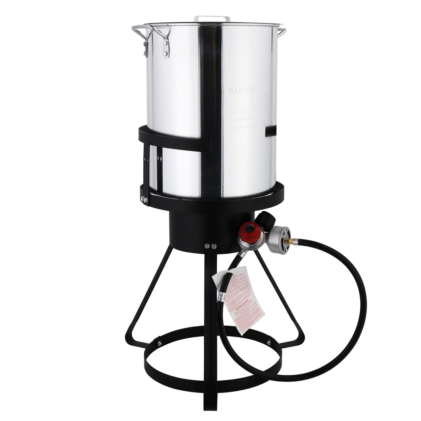 Round Tripod Stove Rack Silver Fryer Gas Fryer 13*32in Iron Aluminum Black