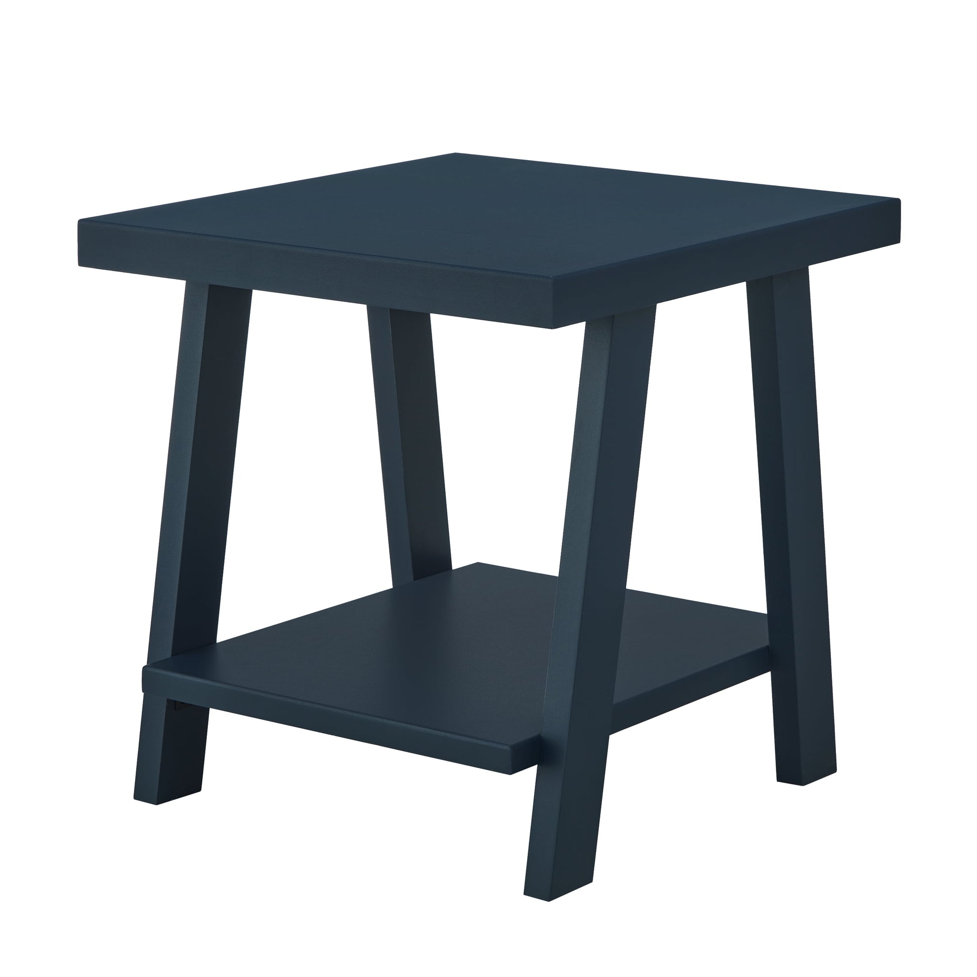 Roundhill Furniture Mesa Auxiliar ContemporÃ¡nea de Madera Athens con Repisa en Azul Marino