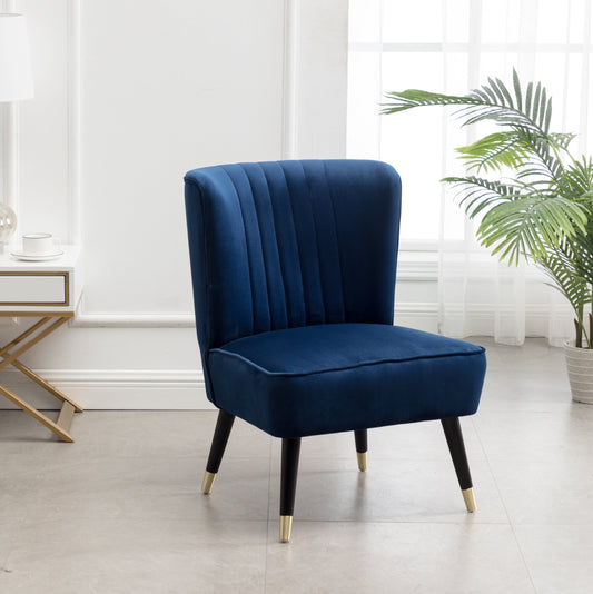 Roundhill Furniture  Elon Contemporary Velvet Upholstered Accent Chair Blue Modern & Contemporary Velvet