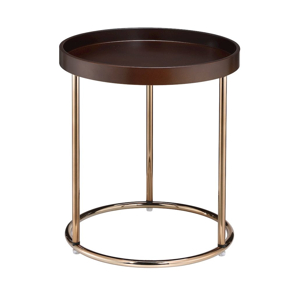 Kestrel Brushed Black Metal Pedestal End Table