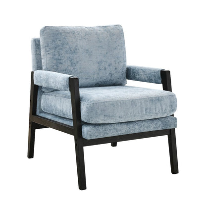 Roundhill Furniture Kelly Mid-Century Modern Velvet Accent Armchair, Orange