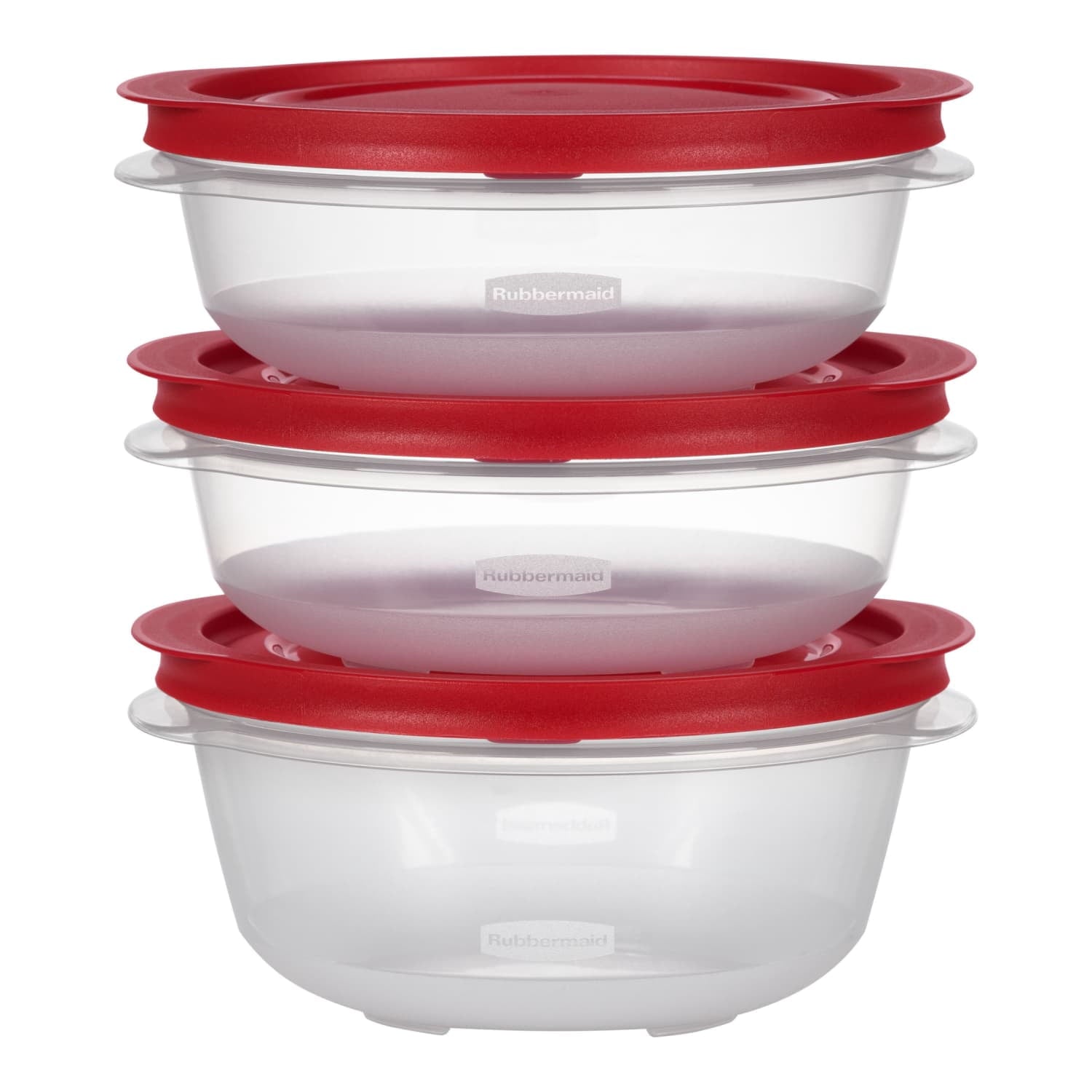 Rubbermaid Contenedores Redondos EasyStore de 4.5 Tazas (2) y 5.94 Tazas, Paquete de 3, Contenedores de Almacenamiento de Alimentos, Contenedores de Almacenamiento de Alimentos con Tapas, Mejor Utilizados para Almacenamiento de Sobras y Recalentamiento
