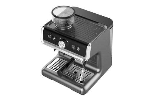 Rugerasy Espresso Coffee Machine with Grinder, 20 Bar Semi-Automatic Espresso Maker with Milk Frother Steamer Wand for Cappuccino, Latte, Macchiato, 2.8 L Water Tank, PID Temperature Control