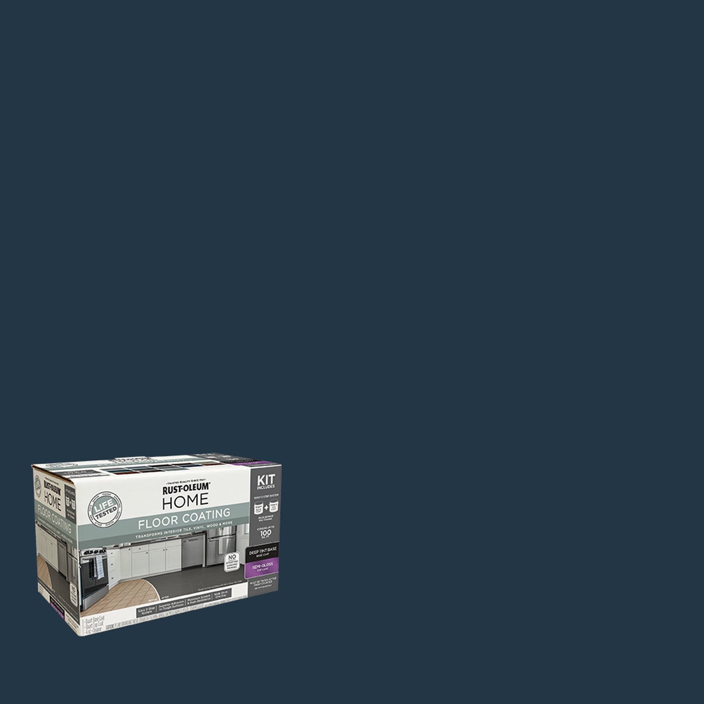 Rust-Oleum Home Semi-Gloss Navy Interior Floor Coating Kit-363719T, Quart
