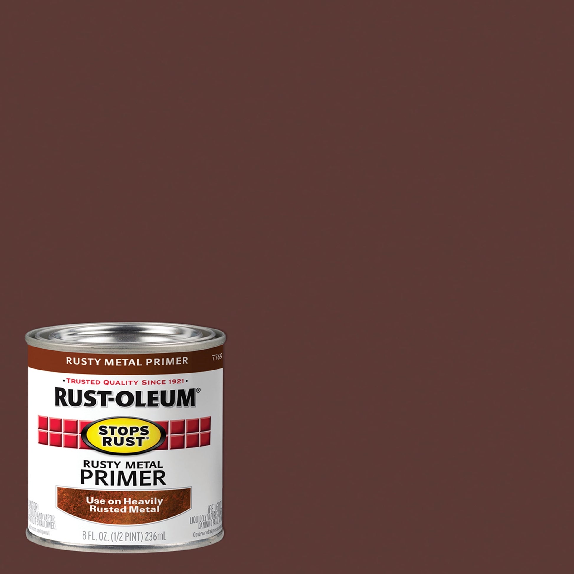 6 Pack, Rusty Metal, Rust-Oleum Stops Rust Flat Primer- 7769730, 1/2 Pint