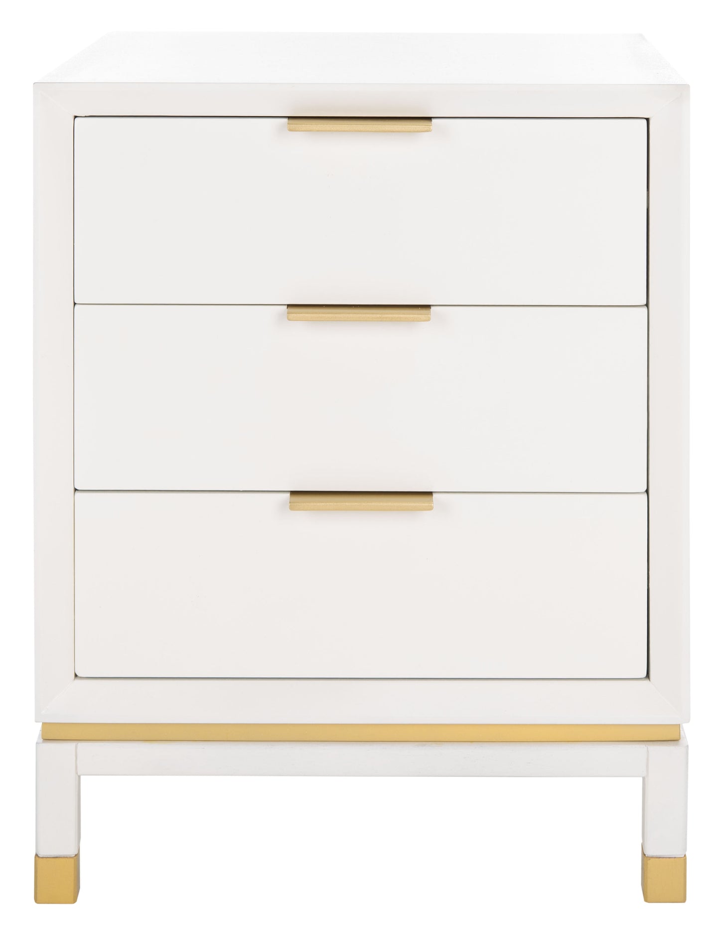SAFAVIEH Baskin Contemporary White Rectangle Wood Storage End Table (18 in. W x 15 in. D x 24 in. H)