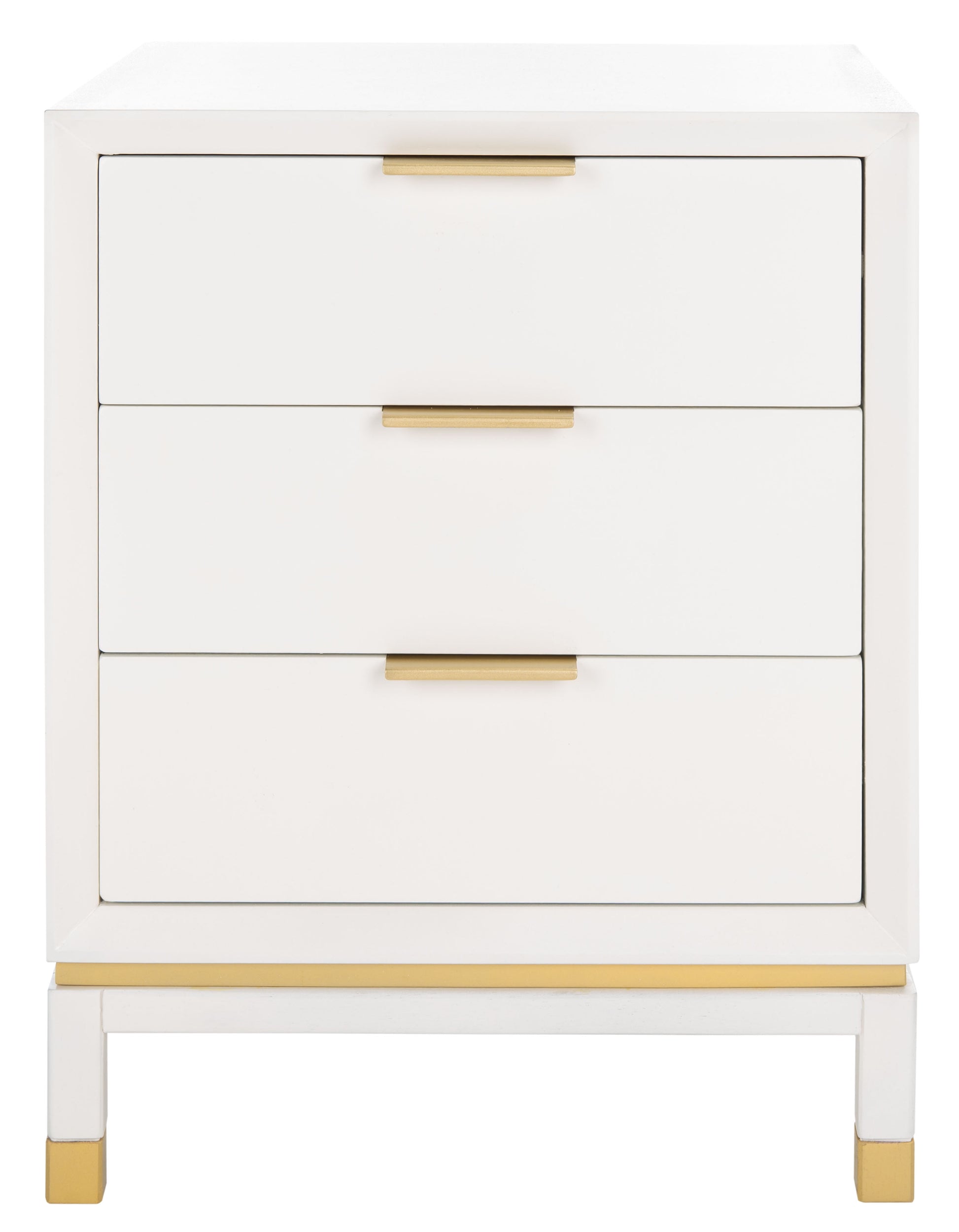 SAFAVIEH Baskin Contemporary White Rectangle Wood Storage End Table (18 in. W x 15 in. D x 24 in. H)
