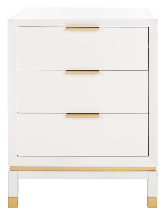 SAFAVIEH Baskin Contemporary White Rectangle Wood Storage End Table (18 in. W x 15 in. D x 24 in. H)