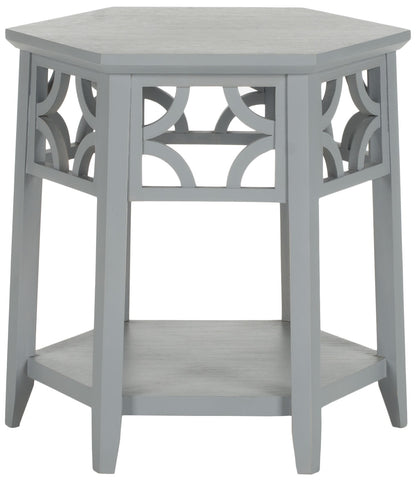 SAFAVIEH Connor Geometric Hexagon End Table w/ Shelf, Brown