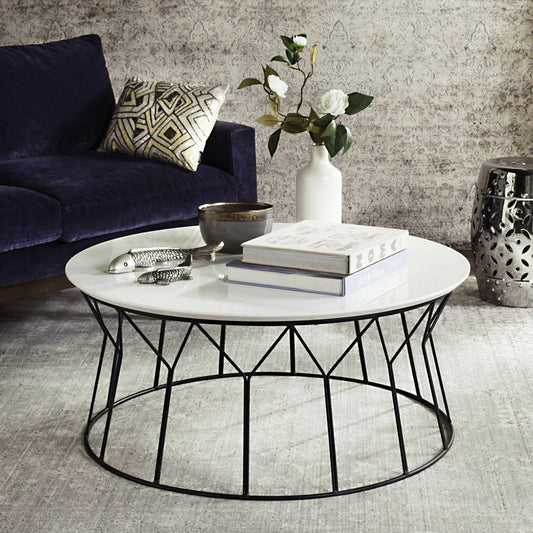 SAFAVIEH Deion Retro Mid-Century Lacquer Coffee Table, White