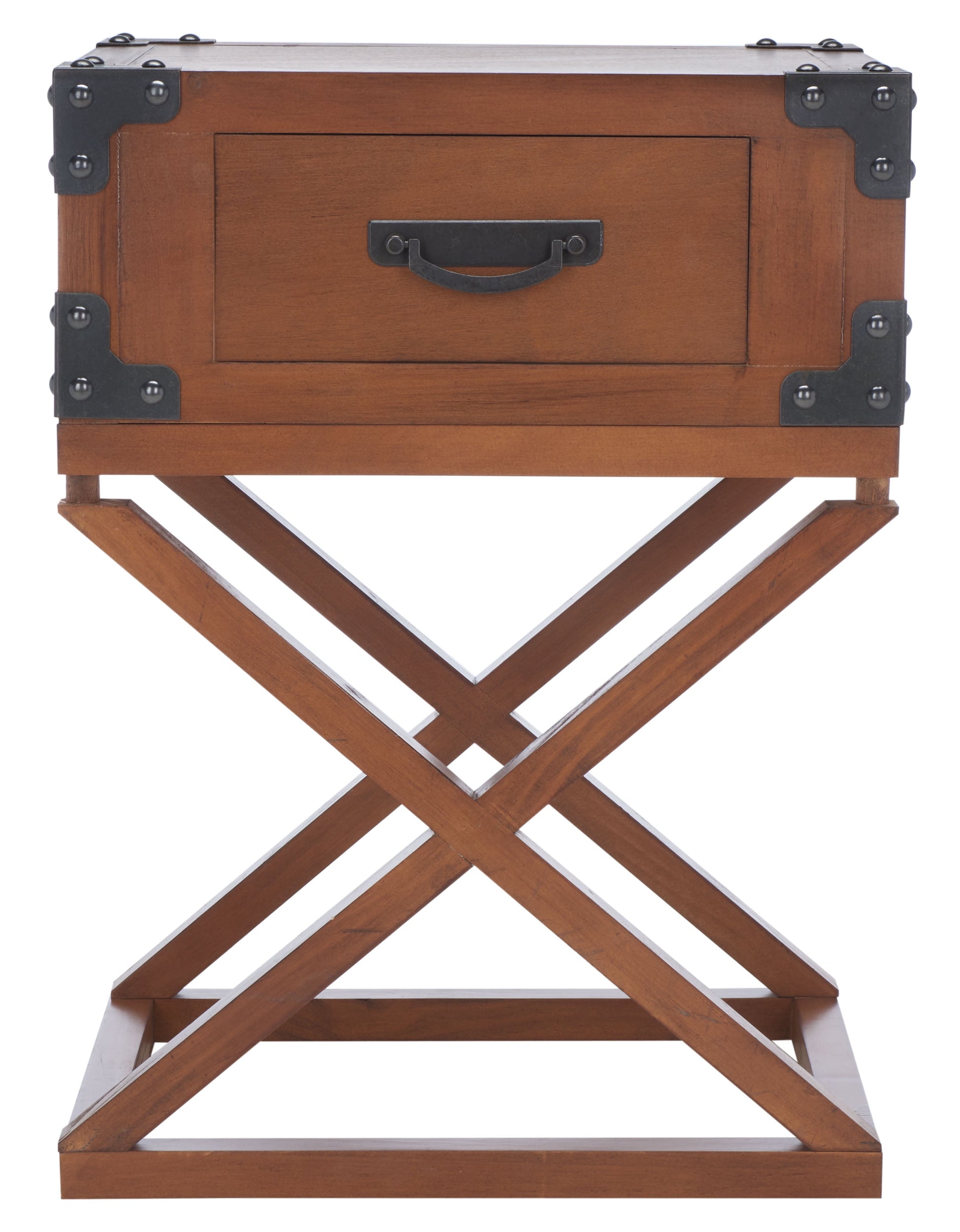 SAFAVIEH Dunstan Rustic Accent Table With Storage Drawer, Autumn Leaf