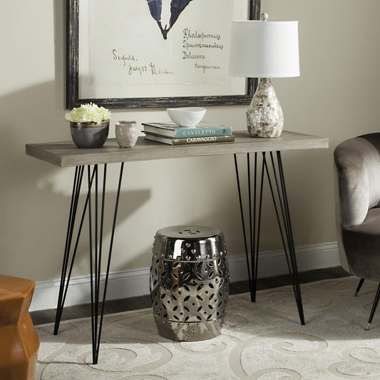 SAFAVIEH Etro Retro Mid-Century Wood Console Table, Light Brown