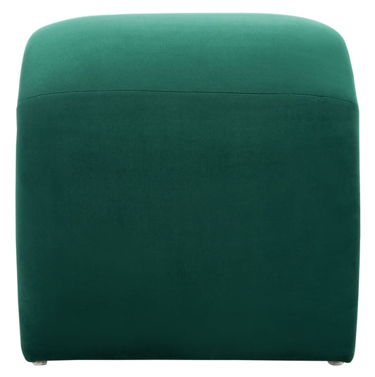 SAFAVIEH Kibo Modern Style n Shape Ottoman, Emerald ( 20.1 in. W x 18.3 in. D x 18.5 in. H)