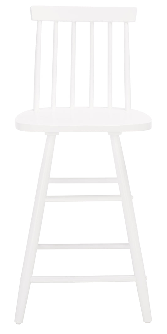 SAFAVIEH May Modern Style Wood Counter Stool, White (16.7 in. W x 16.7 in. D x 37.8 in. H)
