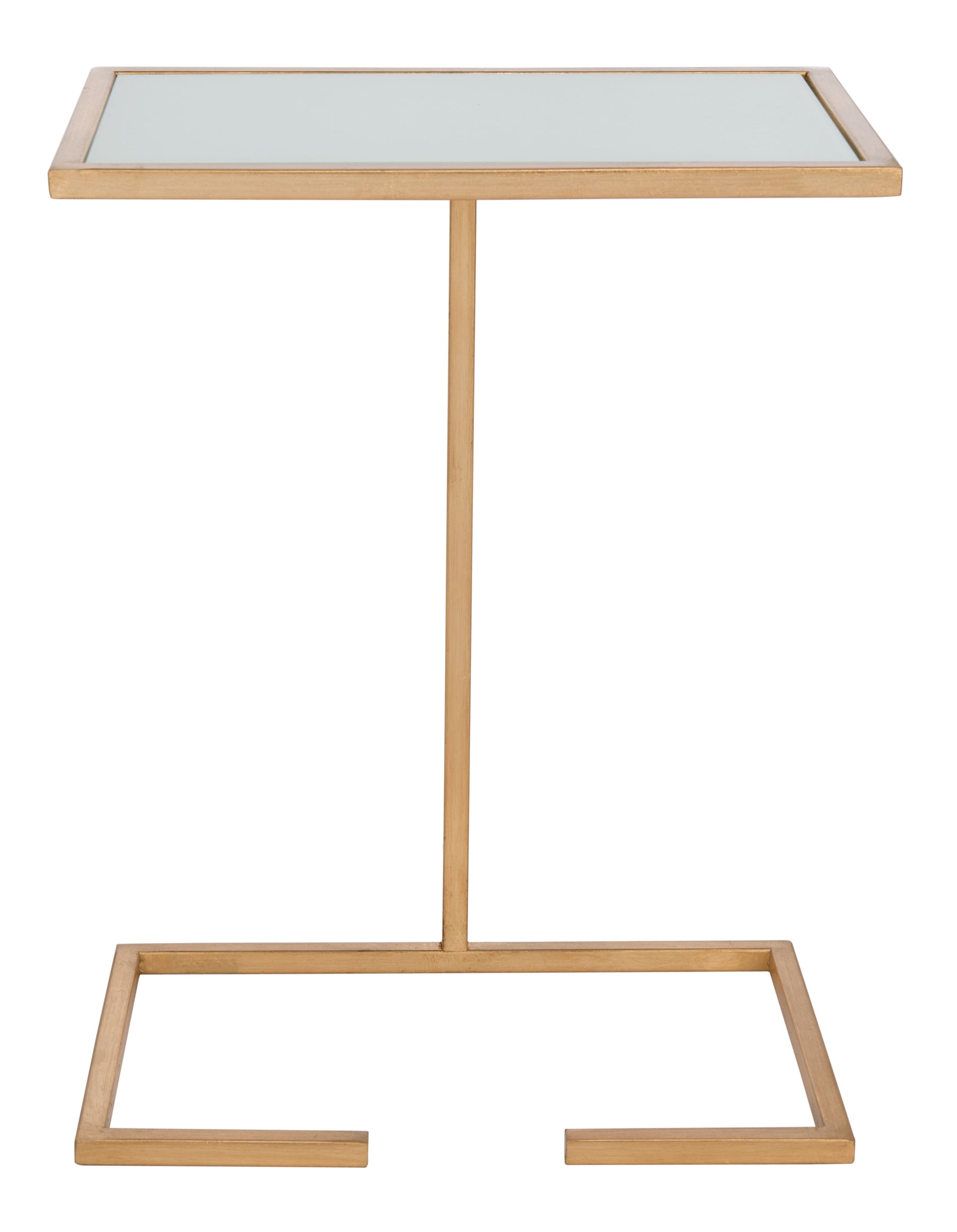 SAFAVIEH Neil 21 in. H Solid Classic Accent Table, Gold Leaf/White Glass