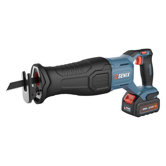 SENIX 20 Volt Max* Cordless Reciprocating Saw, 3200 SPM, Brushless Motor, Variable Speed, & Quick Blade Release, Battery, & Charger Included (PSRX2-M3)