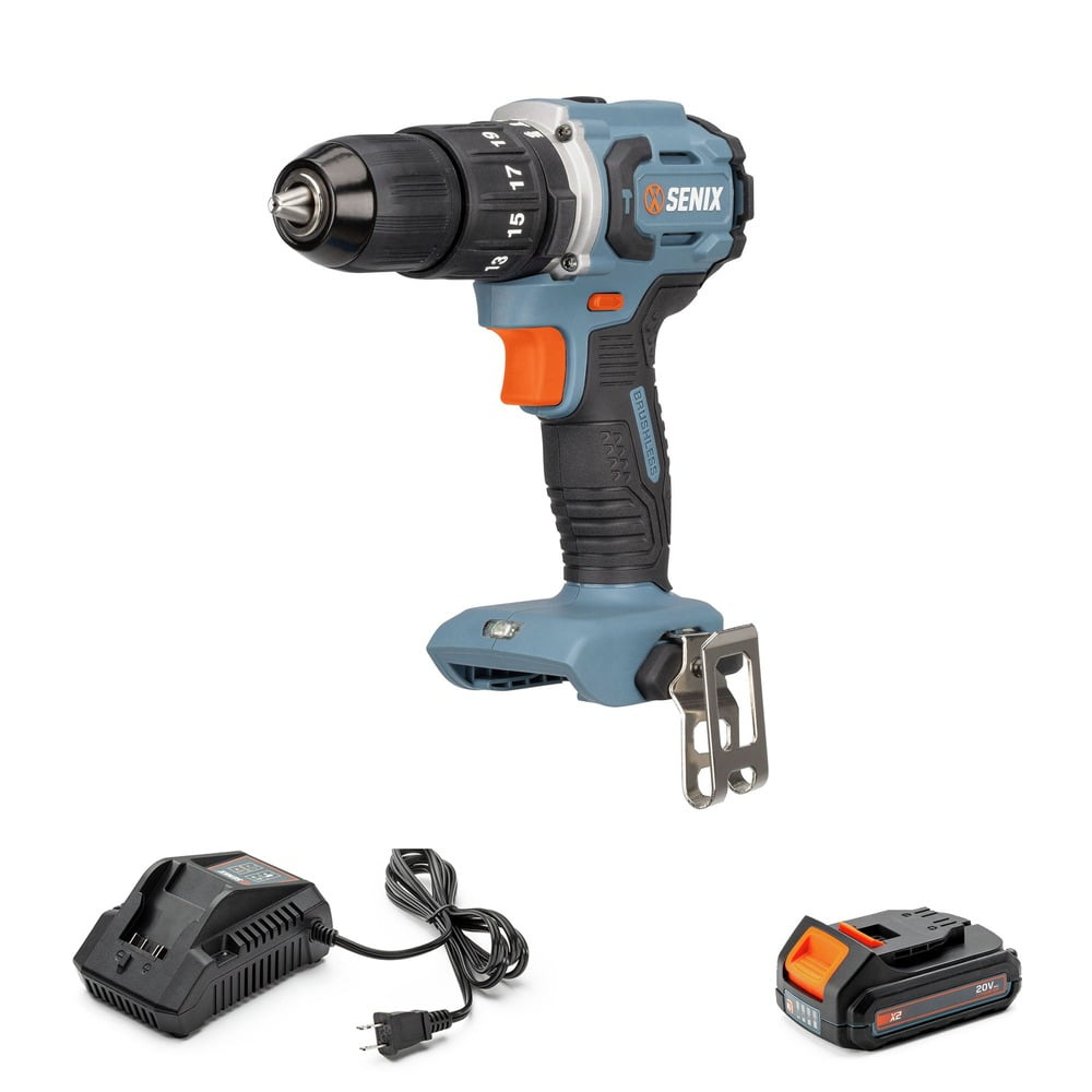 Senix PDHX2-M2 20V MAX Brushless Lithium-Ion 1/2 in. Cordless Hammer Drill Kit (2 Ah)