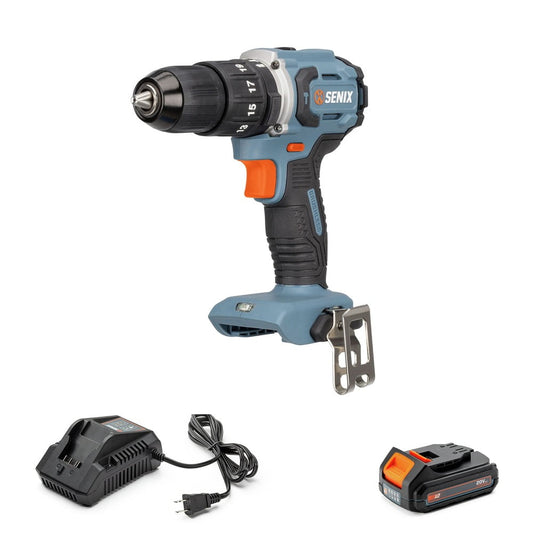 Senix PDHX2-M2 20V MAX Brushless Lithium-Ion 1/2 in. Cordless Hammer Drill Kit (2 Ah)