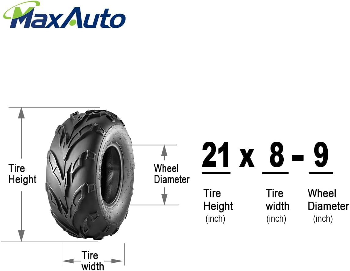 SHAORONG 21x8-9 ATV Tires AT21x8x9 Sport Quad Tires,4 PR Tubeless All Terrain UTV Tubeless Tire, 2 Pack