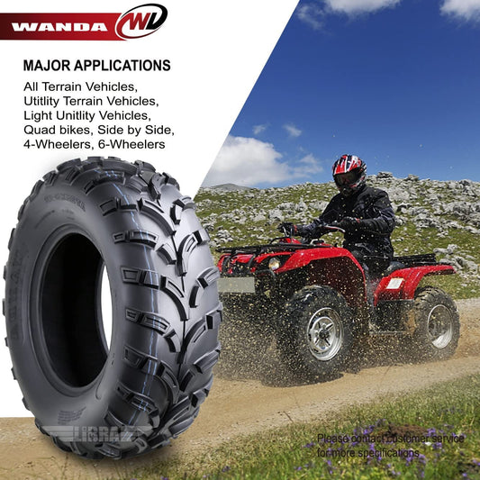 SHAORONG ATV/UTV Tires 25x8-12 25x8x12 6-Ply Light Mud Tires, Set 2-10243