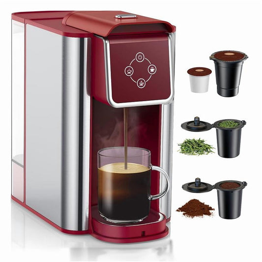 SIFENE 3-in-1 Single Serve Coffee Maker: Brewer for K-Cup Capsule, Ground Coffee & Loose Leaf Tea - 50oz Removable Water Reservoir