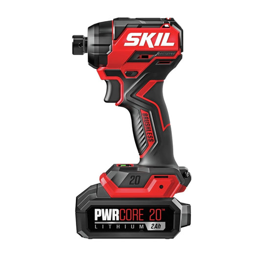 Skil ID6739B-10 20V PWRCORE 20 Brushless Compact Lithium-Ion 1/4 in. Hex Cordless Impact Driver Kit (2 Ah)