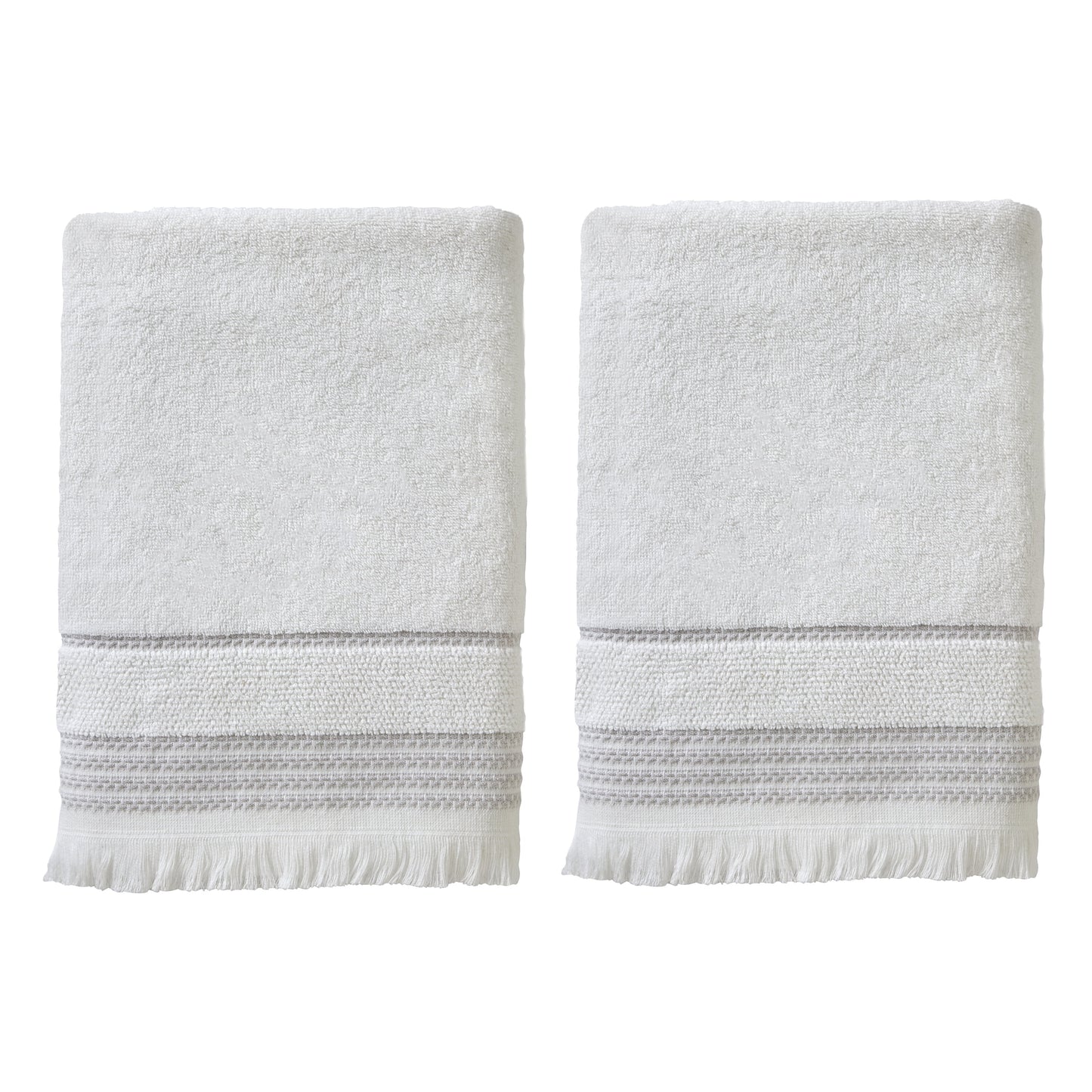 SKL Home Casual Fringe 2 Piece Bath Towel Set