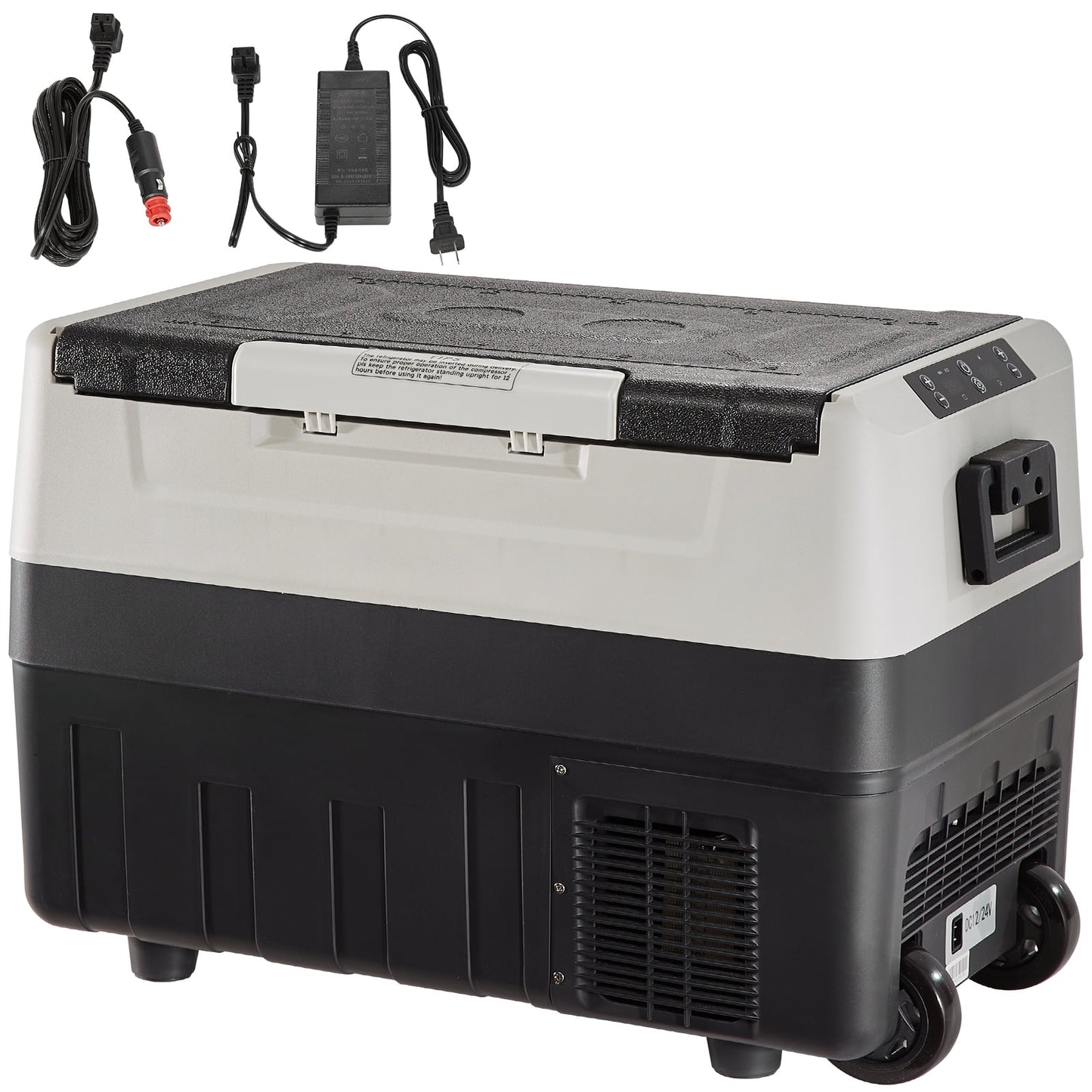 BENTISM Car Refrigerator 58Qt, 12v Portable Freezer with  Dual Zone, 12/24V DC & 110-240V AC Electric Cooler with -4℉-50℉ Cooling Range, for Car Truck Vehicle RV Boat