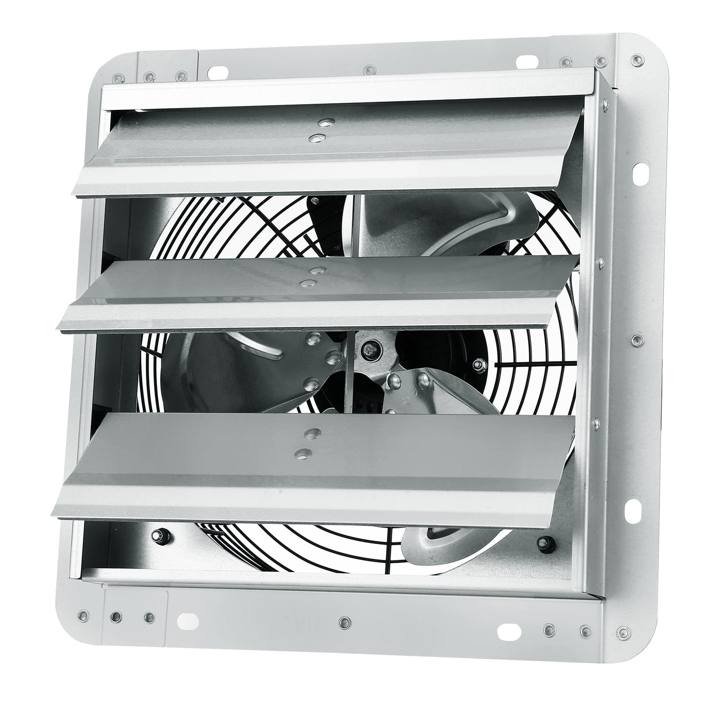 SKYSHALO 10'' Duct 820 CFM 45 Watt Galvanized Steel Shutter Exhaust Fan, 1650 RPM - Silver
