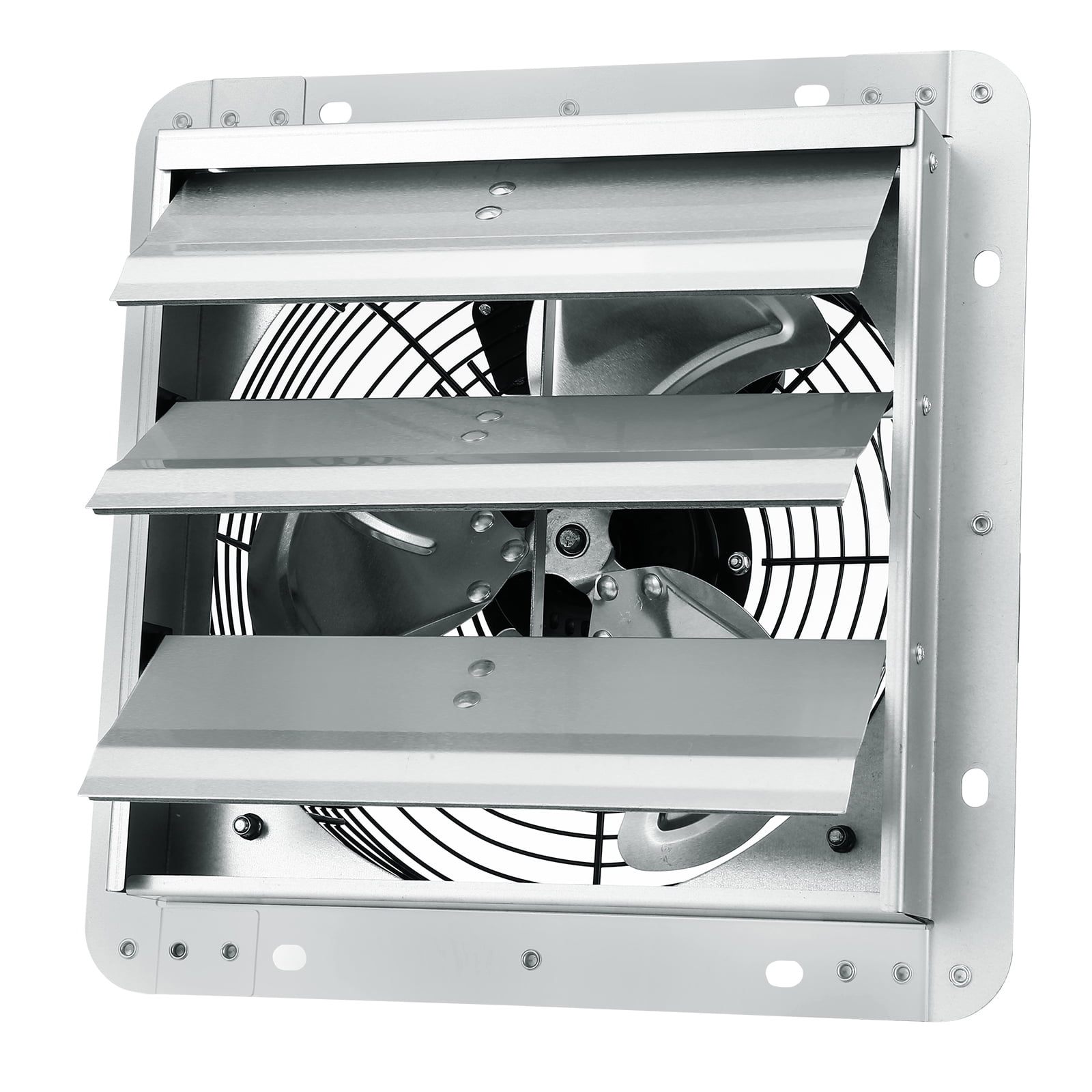 SKYSHALO 10'' Duct 820 CFM 45 Watt Galvanized Steel Shutter Exhaust Fan, 1650 RPM - Silver