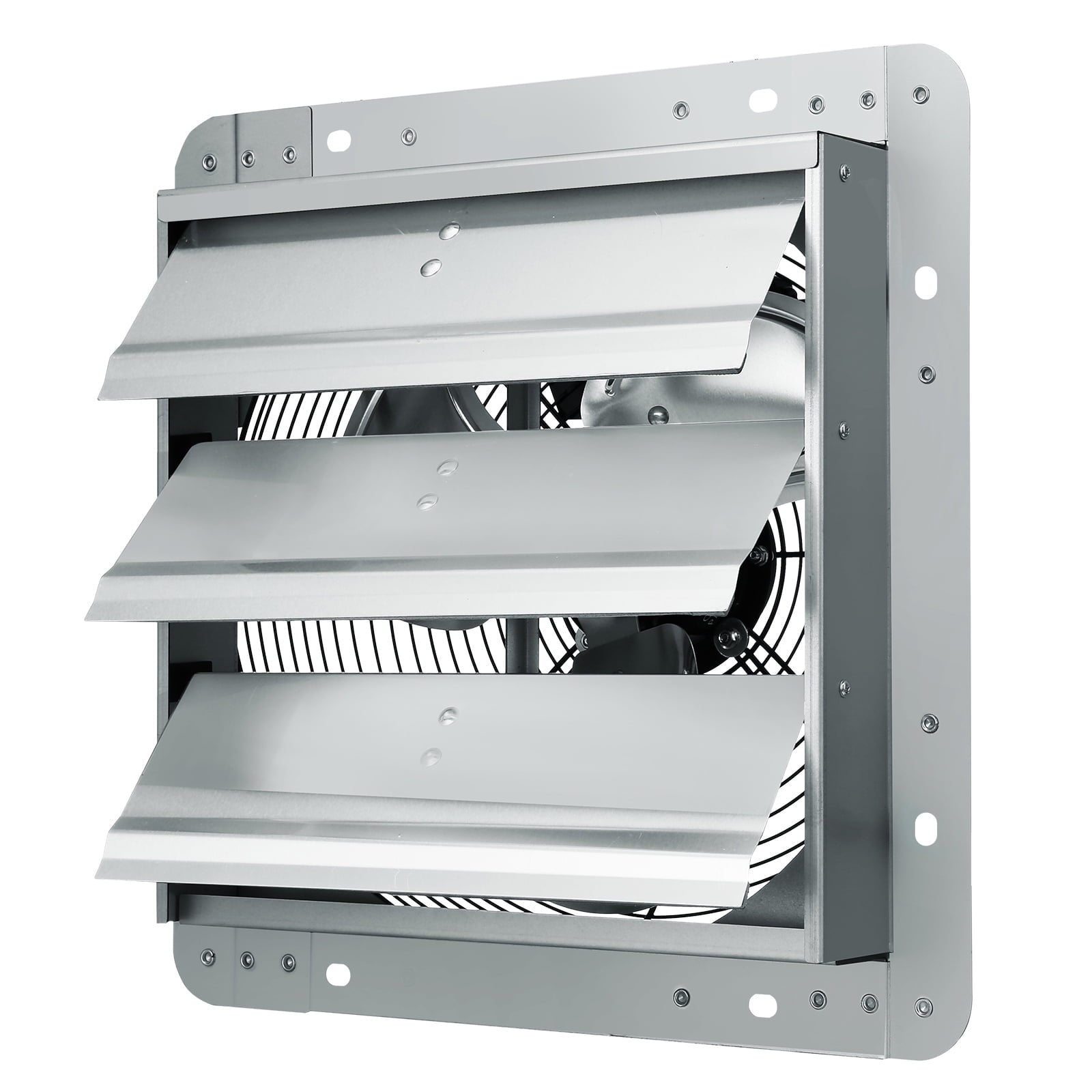 SKYSHALO 12" Duct 1000 CFM Aluminum Alloy, Galvanized Steel Shutter Exhaust Fan, Silver