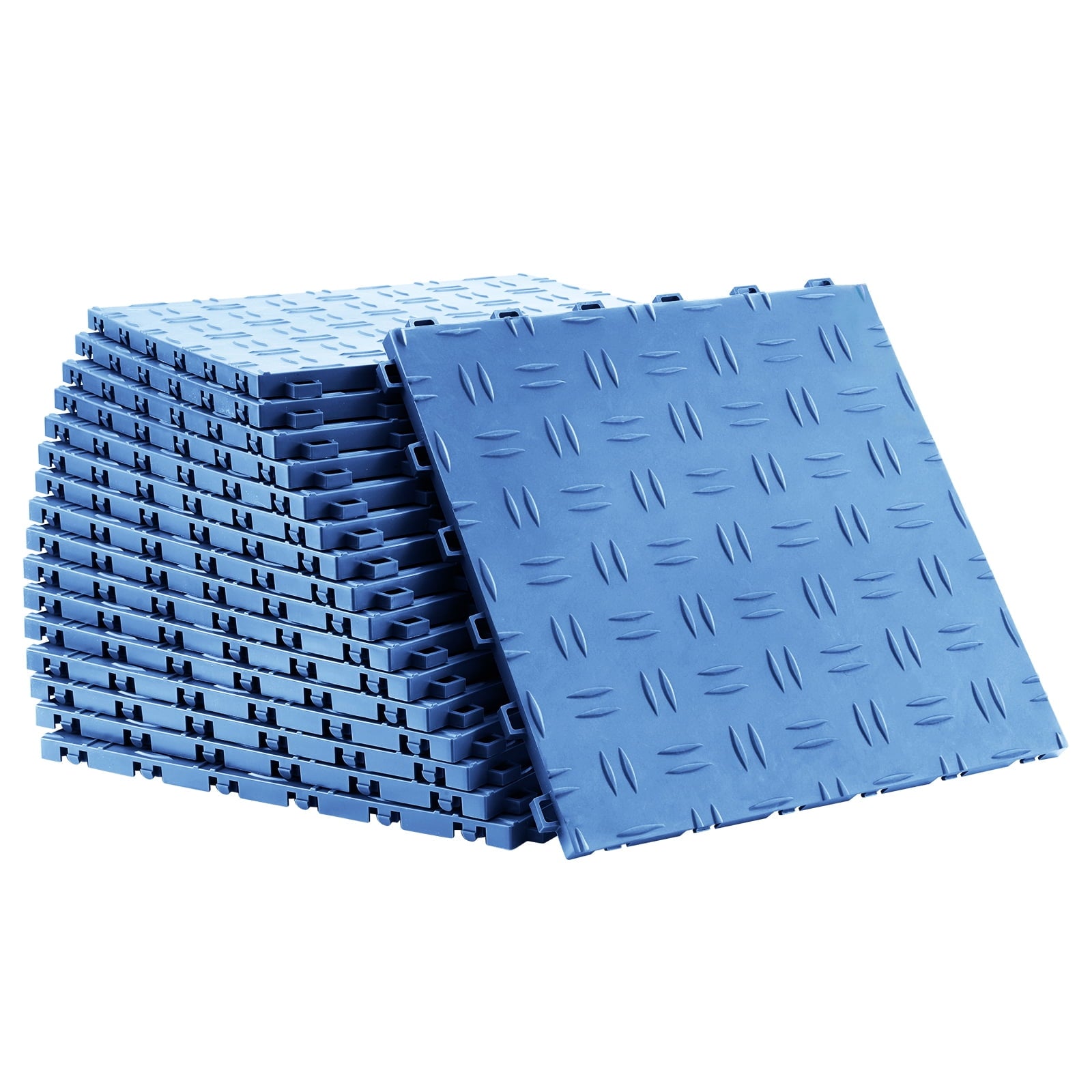 KFFKFF 12x12" 50-Pack Composite Garage Tile Garage Flooring Blue