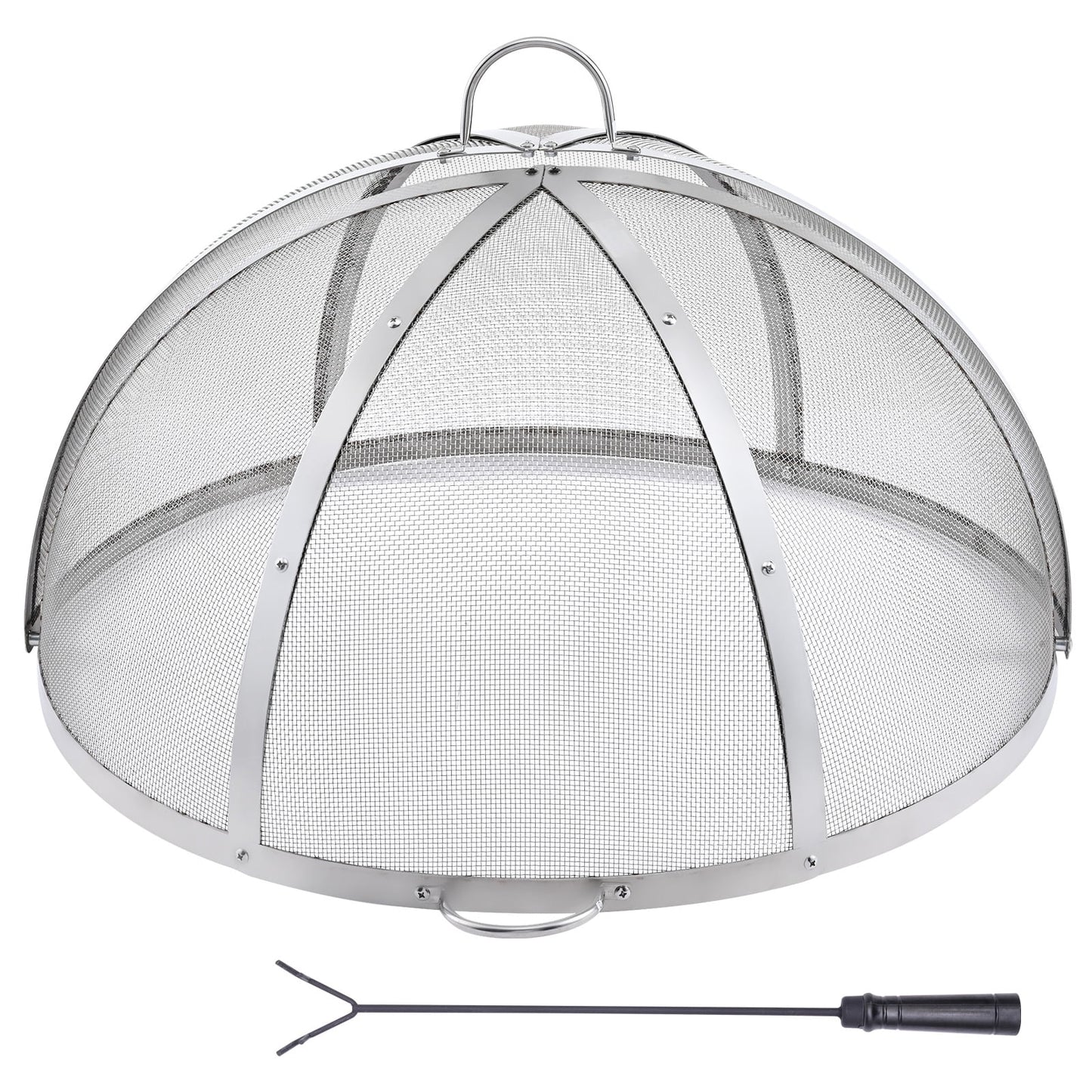 SKYSHALO 36" Round Firepit Spark Screen Cover Lid, Made of Stainless Steel for Wood Burning
