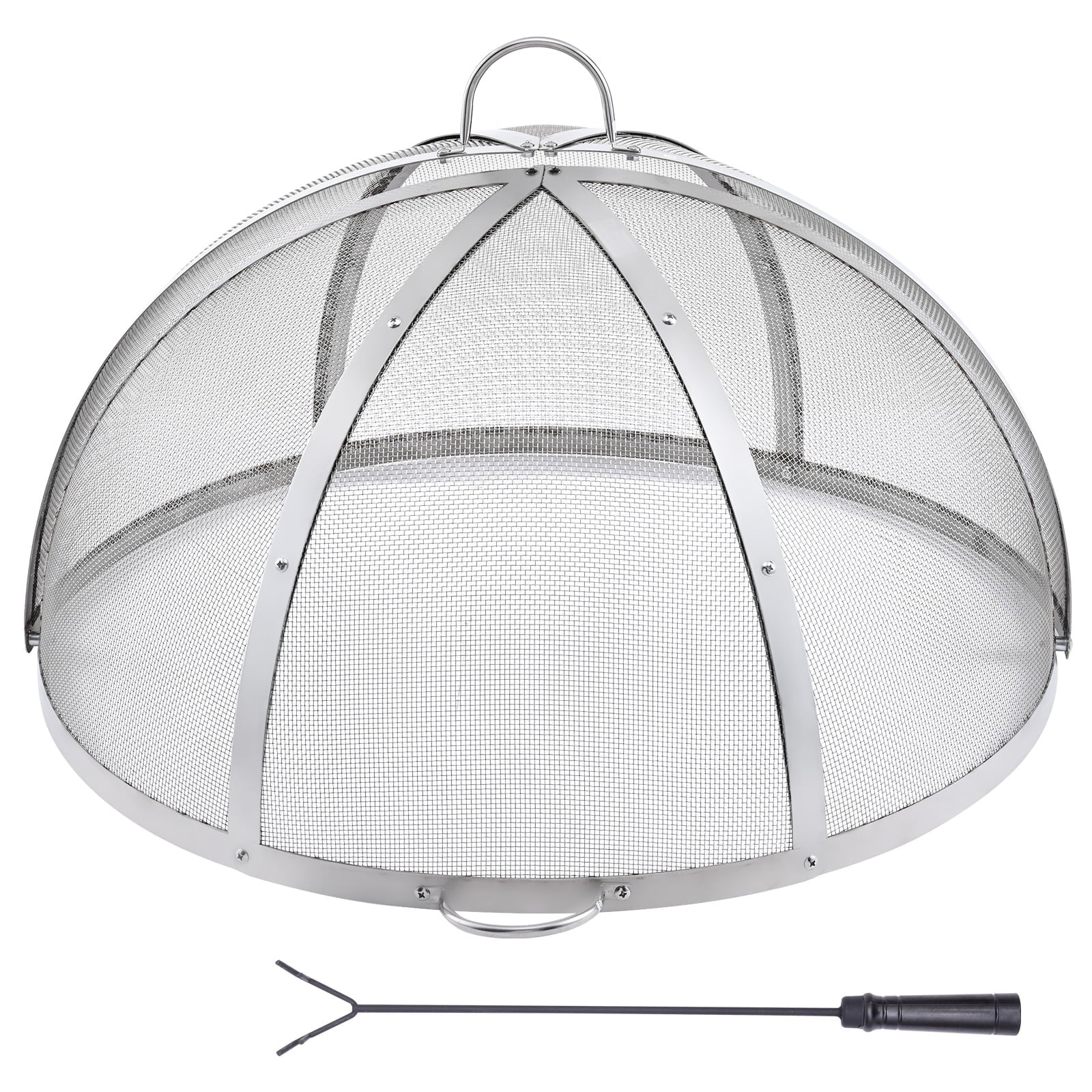 SKYSHALO 36" Round Firepit Spark Screen Cover Lid, Made of Stainless Steel for Wood Burning