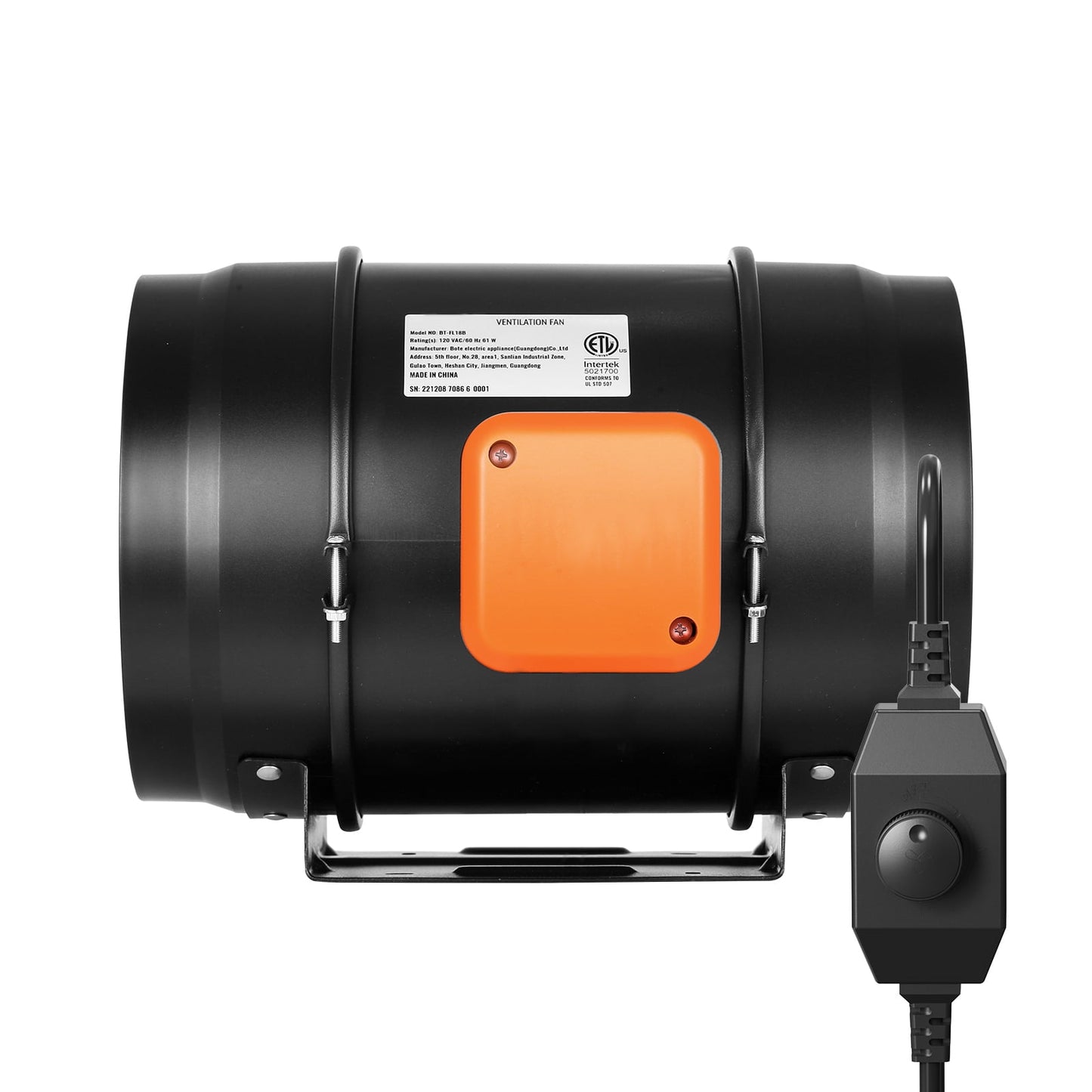 SKYSHALO 8-Inch Inline Duct Fan HVAC Exhaust Blower Kit AC Variable Speed â€‹â€‹Control