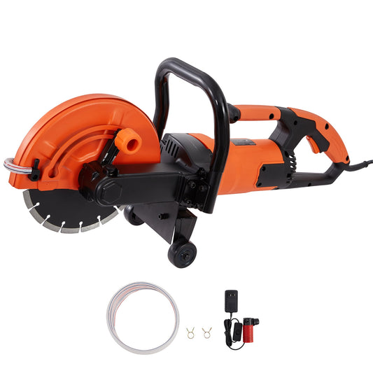 SKYSHALO 9'' Electric Concrete Saw Wet/Dry Saw Cutter with Water Pump and Blade