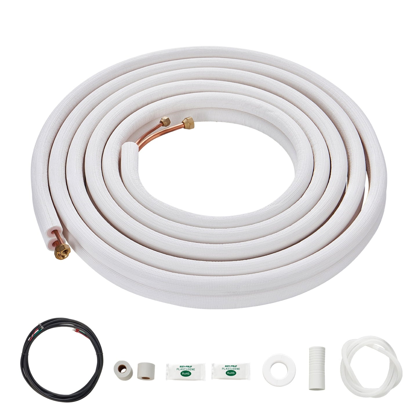 KFFKFF Mini Split Cord Kit 1/4"x3/8"x25ft Copper Tube AC with Connecting Cable